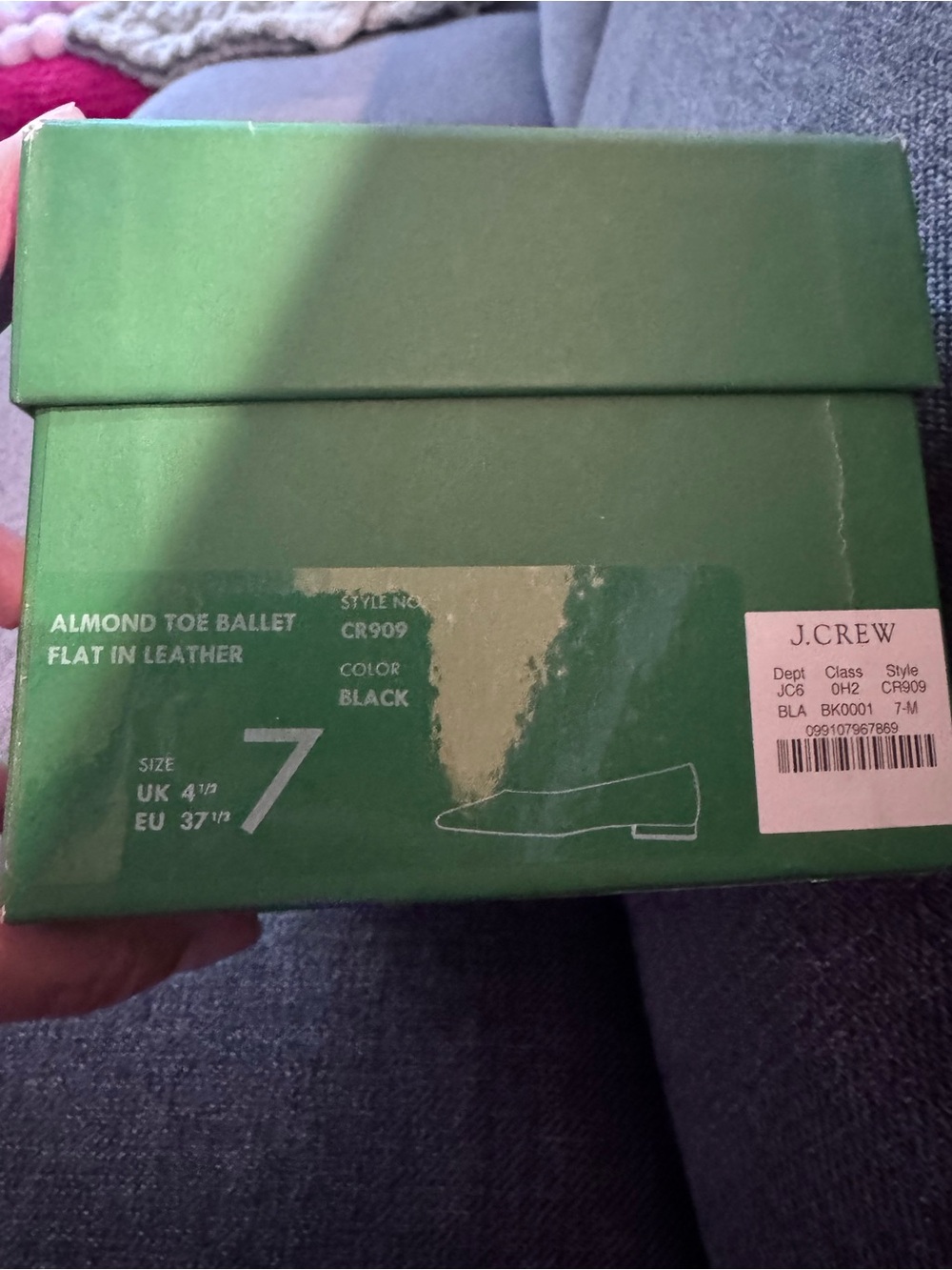J crew Bea Women’s Black Pointed Ballet Flats sz 7 new in box - Picture 7 of 7
